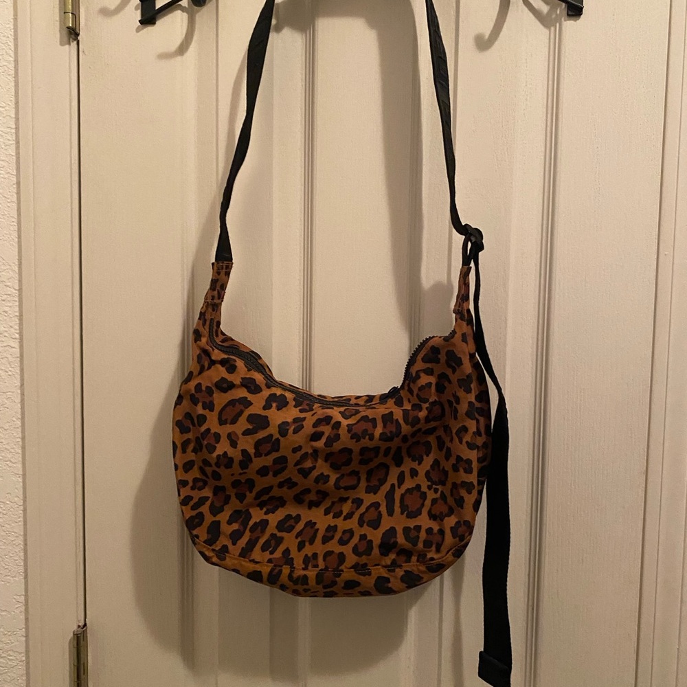 BAGGU Leopard Print Shoulder Bag - Brown and Black